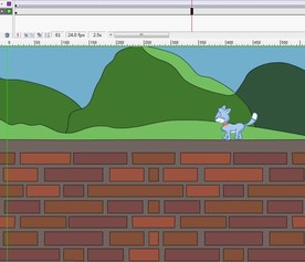 室外墙壁上行走的猫咪9秒