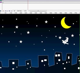 星空下飞过的鸽子6秒动画