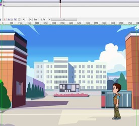 日风漫男孩在学校门口走过10秒