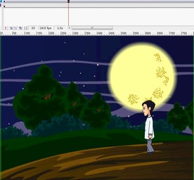 月光下道士下山6秒动画