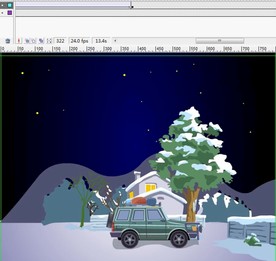 夜幕下雪地里回家的吉普车13秒