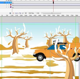 雪地里前进的救援车5秒动画