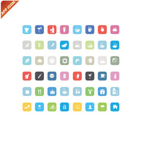 创意食物网页APP图标模板