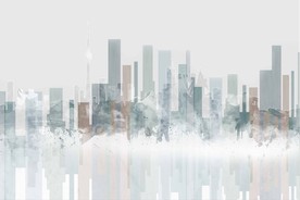 抽象城市壁纸 几何城市壁画