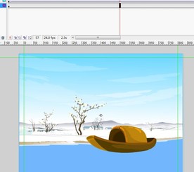 木舟在冬天的河面行驶6秒