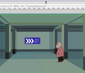 男子在停车场的过道走过7秒