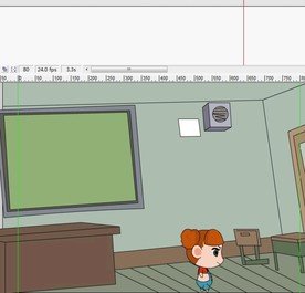 小女孩走出教室动画6秒动画