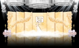 香槟色大理石主题婚礼舞台效果图