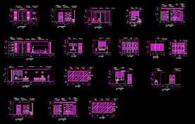 中式风格室内施工立面图