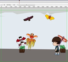 小孩经过卖风筝的摊位6秒