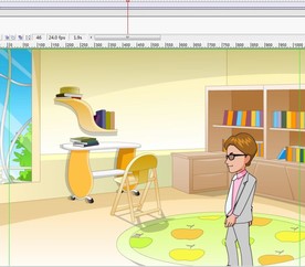 眼镜男子在房间里走出来6秒