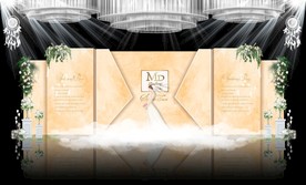 香槟色大理石主题婚礼舞台效果图