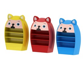 三色卡通书柜3D模型