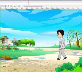 农村书记在检查农村建设6秒
