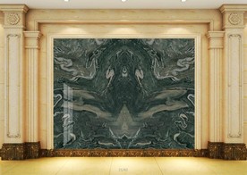 高清流水生财大理石纹电视背景墙