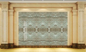 高清流水生财大理石纹电视背景墙