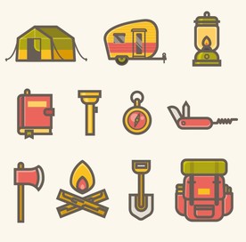 矢量露营图标设计