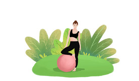 运动 插画 漫画 人物 锻炼