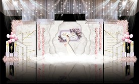 白色大理石主题婚礼舞台效果图