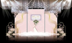 粉色大理石主题婚礼效果图