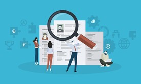 扁平化简历筛选招聘插画设计