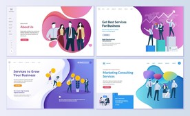 团队合作团队建设商务会议插画