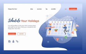 圣诞节假期安排插画设计