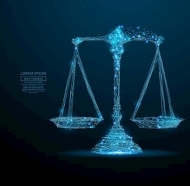 智能科技天平秤粒子线条矢量素材