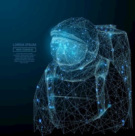 矢量宇航员粒子科技线条轮廓