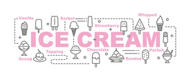 冰激凌概念UI线条图标