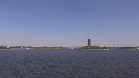 城市河流环保治理航拍