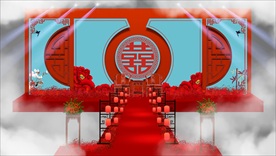 红青中式婚礼效果图设计