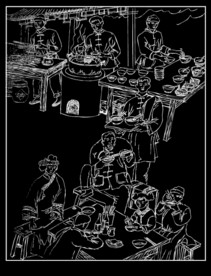 矢量中国民间小吃文化