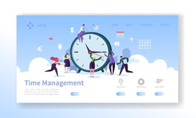 矢量时间管理插画设计