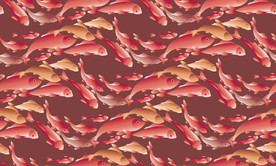 鱼群底纹鱼类水彩鱼类