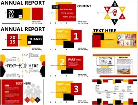 18红色年终总结通用PPT