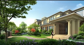 欧式别墅庭院景观设计效果图