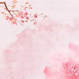 原创电商古风春天水墨主图背景