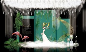 蓝色大理石主题婚礼舞台效果图