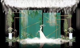 蓝色大理石主题婚礼舞台效果图