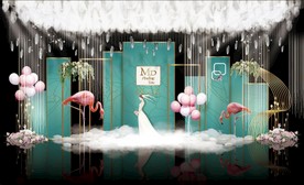 蓝色大理石主题婚礼舞台效果图