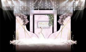 粉色大理石主题婚礼舞台效果图