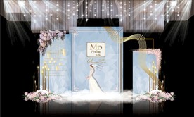 蓝色大理石婚礼舞台素材