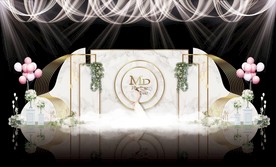 大理石主题婚礼舞台效果较