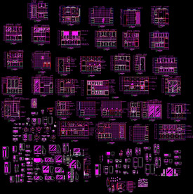 家装厨房整木图纸