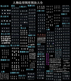CAD人物造型图库