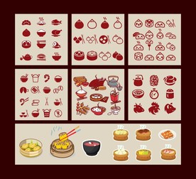 矢量中国传统美食图标系列