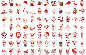 圣诞节手绘圣诞老人透明素材