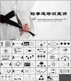 武术功夫跆拳道空手道培训PPT