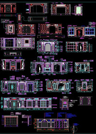 大理石背景墙cad图库